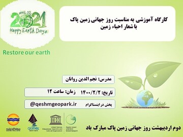 کارگاه مجازی آموزشی به مناسبت روز جهانی زمین پاک در قشم برگزار شد
