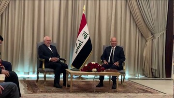 Zarif meets Iraqi president in Baghdad