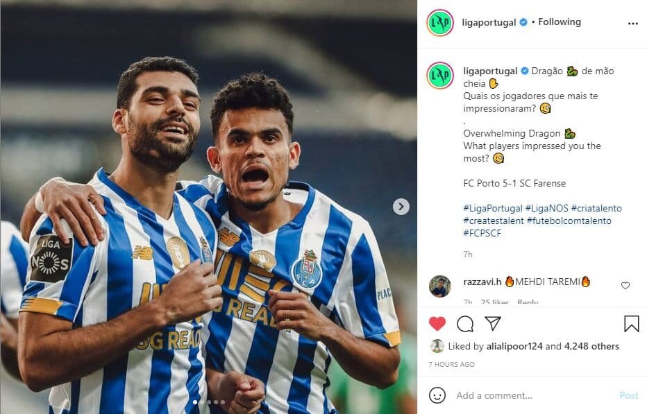 واکنش صفحه رسمی لیگ پرتغال به درخشش طارمی/عکس