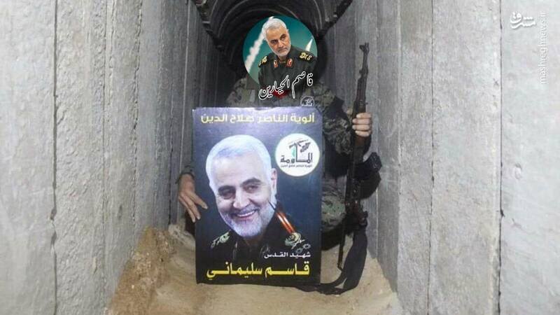 تصویری از سردار سلیمانی در تونل زیرزمینی غزه