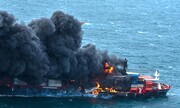 ببینید | انفجار مواد شیمیایی در کشتی سنگاپوری X-Press Pearl