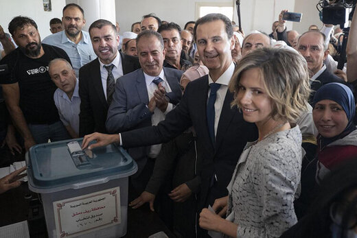 رای دادن بشار اسد و همسرش اسما در انتخابات ریاست جمهوری سوریه