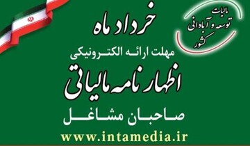 خردادماه، آخرین مهلت ارائه اظهارنامه مالیاتی صاحبان مشاغل