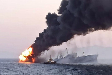 عکس | تصویر ماهواره‌ای از ناو غرق شده خارک