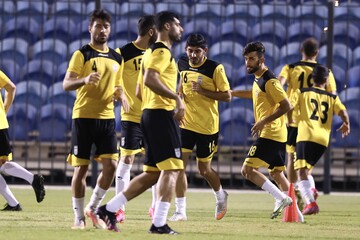تمرین پرنشاط ملی‌پوشان قبل از بازی با بحرین