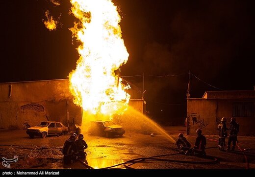 آتش سوزی کارگاه شارژ سیلندرهای گاز مایع-قم