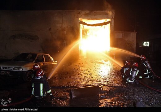 آتش سوزی کارگاه شارژ سیلندرهای گاز مایع-قم