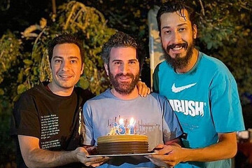 عکس | جشن تولد هوتن شکیبا با نوید محمد زاده و بهرام افشاری