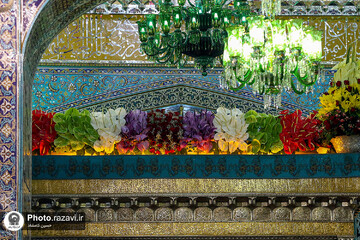 گل آرایی ضریح منور رضوی به مناسبت دهه کرامت