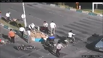 موتورسیکلتی که تردد در بزرگراه نواب را مشکل کرد