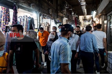 شلوغی بازار تهران در شرایط قرمز کرونا
