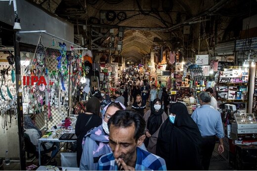 شلوغی بازار تهران در شرایط قرمز کرونا