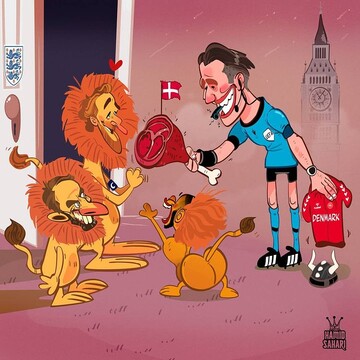 ببینید داور دانمارک را قربانی سه شیرها کرد!