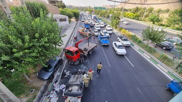تصادف وحشت‌ناک در بزگراه شهید آوینی تهران