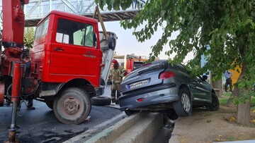 تصادف وحشت‌ناک در بزگراه شهید آوینی تهران