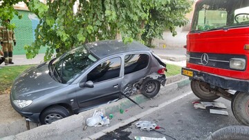 تصادف وحشت‌ناک در بزگراه شهید آوینی تهران