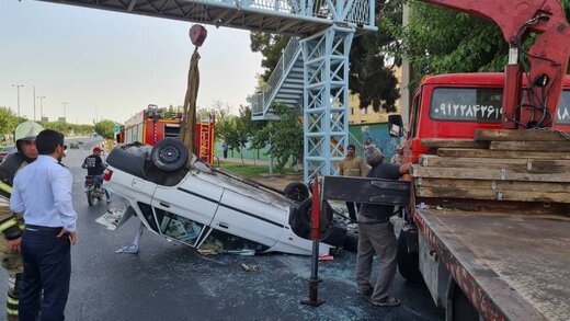 تصادف وحشت‌ناک در بزگراه شهید آوینی تهران