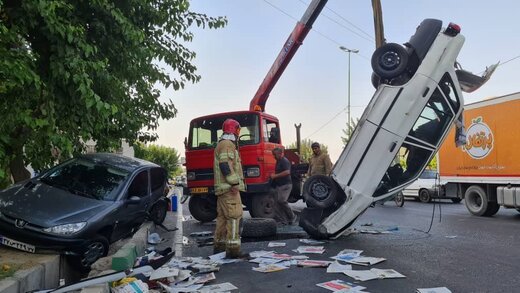 تصادف وحشت‌ناک در بزگراه شهید آوینی تهران