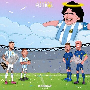 ببینید: مارادونا تماشاگر ویژه دیدار قهرمانان!