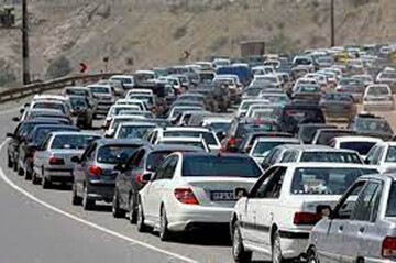 ترافیک سنگین در جاده چالوس

