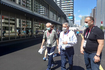 تصاویر | حضور صالحی امیری در دهکده بازی‌های المپیک