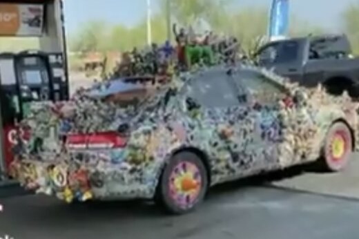 ببینید | عجیب‌ترین تزیین خودرویی که تابحال دیده‌اید!