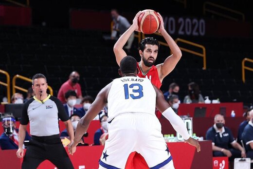 تصاویری از بسکتبال ایران و آمریکا در المپیک