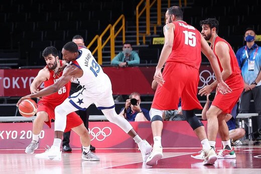 تصاویری از بسکتبال ایران و آمریکا در المپیک