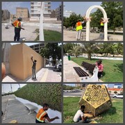 پویش رنگ آمیزی المان ها و مبلمان شهری و پارکی شهر قشم