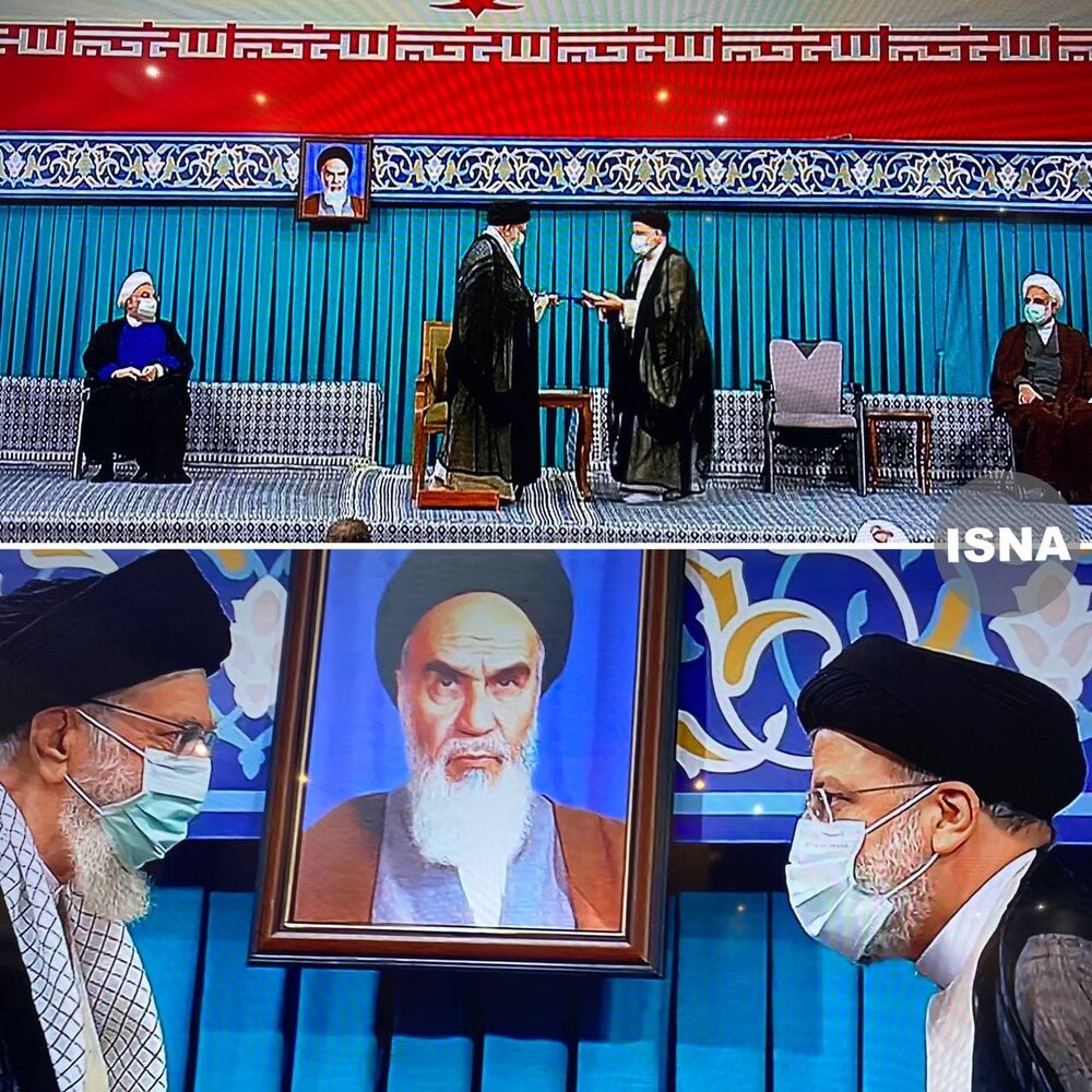 ابراهیم رئیسی، رئیس جمهور ایران شد /لحظه گرفتن حکم تنفیذ از دست رهبر انقلاب +عکس