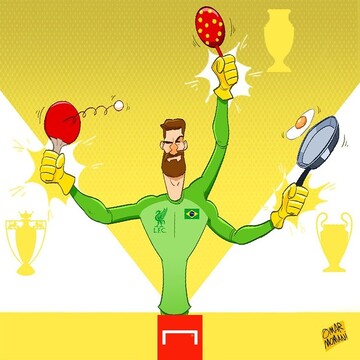 ببینید این دروازبان سه دست دارد!