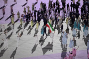 عکس | تصویری از امیرحسین زارع پرچمدار ایران در مراسم اختتامیه المپیک 2020