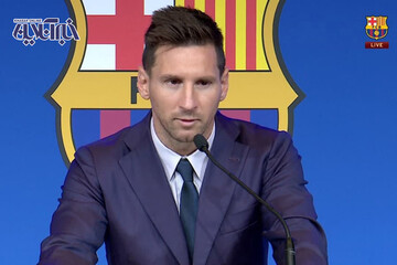 تصاویر | اشک‌های مسی در روز وداع با بارسا