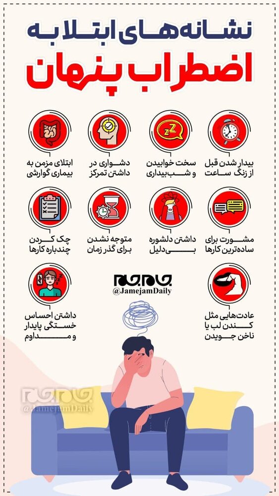 اینفوگرافیک | نشانه‌های ابتلا به اضطراب پنهان
