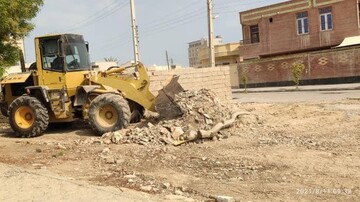 تداوم عملیات نخاله برداری در شهر درگهان