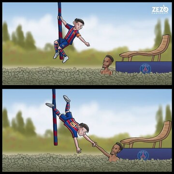 ببینید چطوری نیمار و مسی دوباره به هم رسیدند!