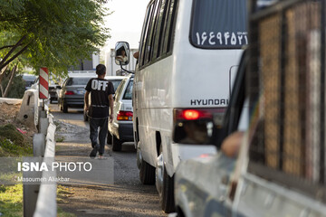 ترافیک اتوبان کرج - قزوین پس از اعلام تعطیلات چند روزه!