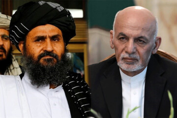 عکس | نمایندگان طالبان در آغوش اشرف غنی