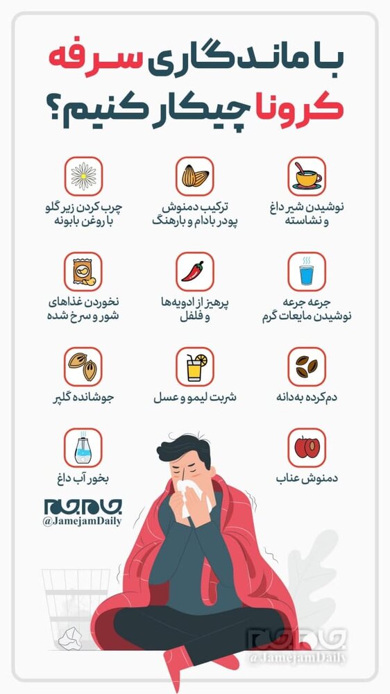 اینفوگرافیک | با ماندگاری سرفه کرونا چیکار کنیم؟