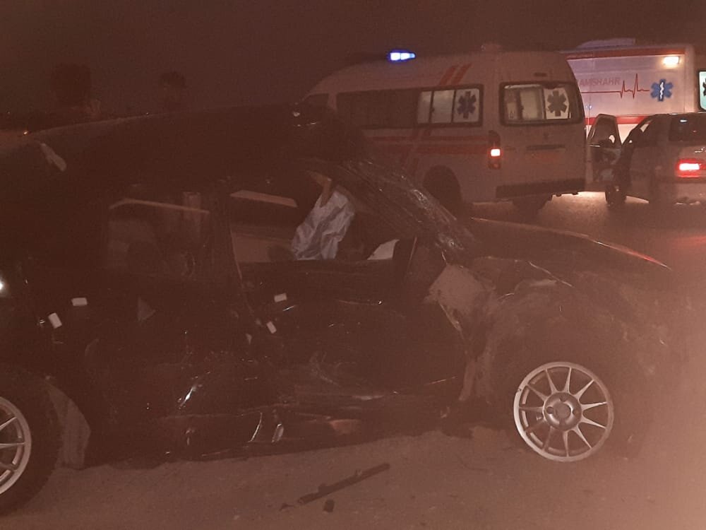 تصادف زنجیره ای در جاده ی آبادان اهواز