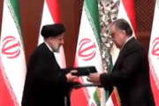 ببینید | لحظه امضا اسناد همکاری دو جانبه میان ایران و تاجیکستان