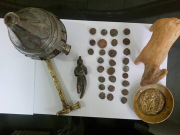 کشف ۲۸ عدد سکه قدیمی مربوط به دوران اشکانی و الیمایید در عملیات پلیس شازند
