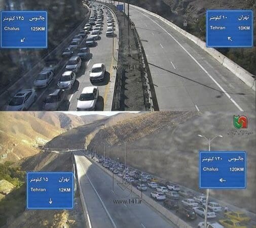 عکس | یورش به جاده‌ها؛ آزادراه تهران - شمال باز هم قفل شد