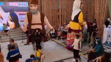 حضور عروسک های غول پیکر نمایش های آئینی گیلان زمین در نمایشگاه اکسپو دبی ۲۰۲۰