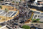ببینید | جدیدترین ویدیو از تیراندازی به تجمع اعتراضی در مقابل کاخ دادگستری لبنان