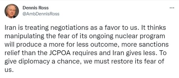 دنیس راس: باید ایران را بترسانیم!