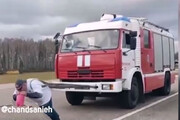 ببینید | رکوردشکنی اعجاب انگیز هالک روسی با کشیدن ماشین آتش‌نشانی