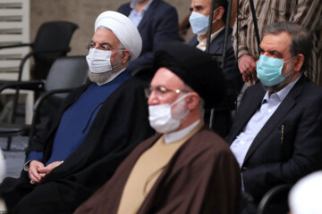 تصاویر | حضور حسن روحانی و اسحاق جهانگیری در دیدار با رهبر انقلاب