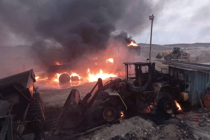 ببینید | آتش‌سوزی در منطقه صنعتی نزدیک به «دیمونا»‌