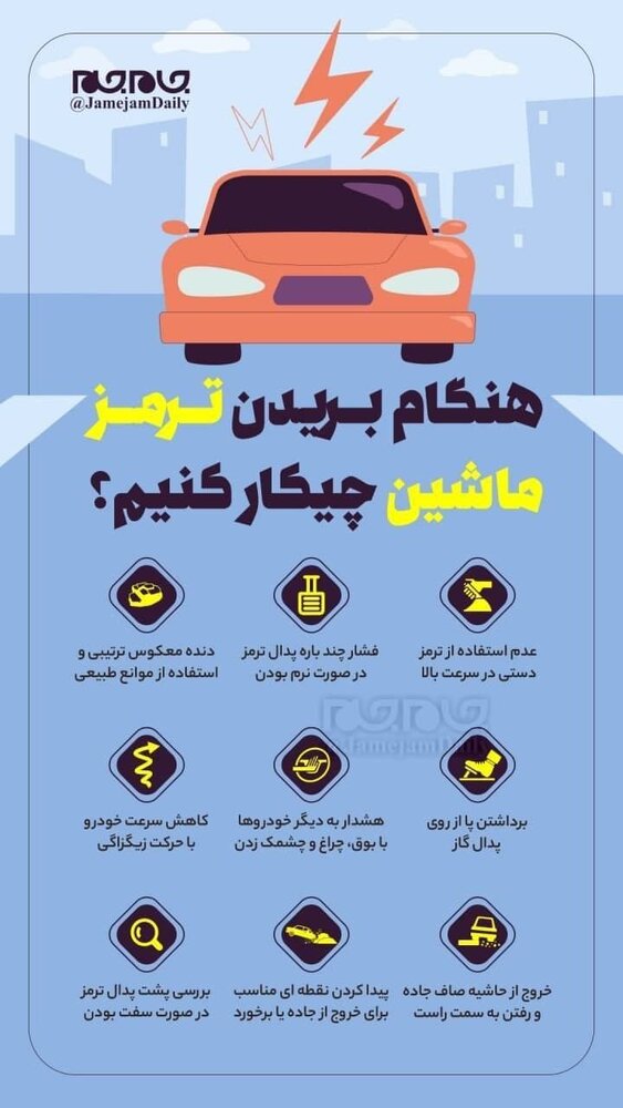 ببینید | هنگام بریدن ترمز ماشین چه کار کنیم؟